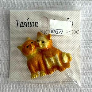 Orange Cats Brooch
